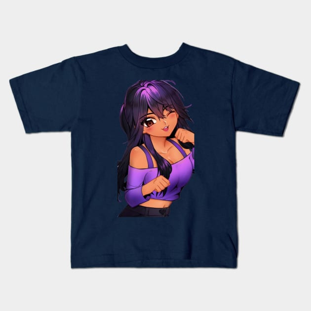 aaron aphmau pixel passion Kids T-Shirt by Fadedstar